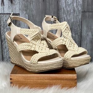 Torrid Ivory Crocheted Platform Espadrille Wedges